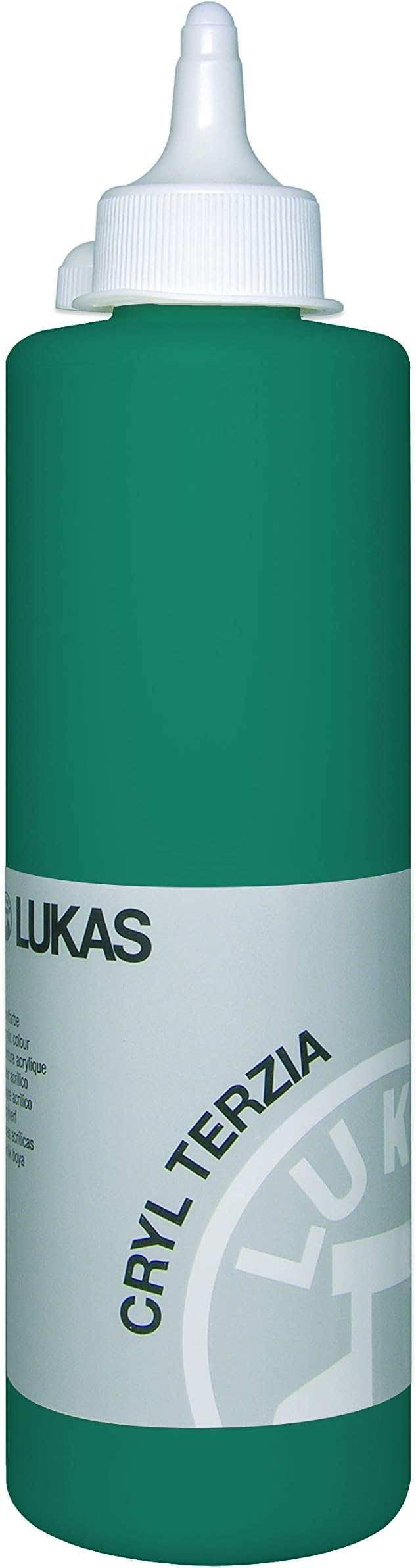 LUKAS Crystal Terzia 500 ml - Acrylic Paint in Study Quality - Colour Chrome Oxide Green Fiery (Imitation)