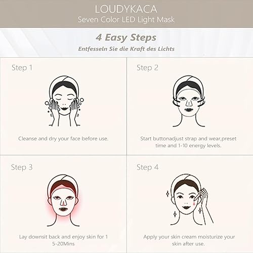 Miniatura 6 de Terapia de luz de la máscara facial, terapia de luz roja para la cara, 7-1 colores LED facial máscara del cuidado de la piel