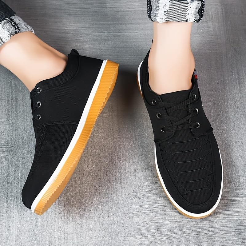 Big Size Comfy Vintage Canvas Walkers: Men's Breathable Solid-Color Canvas Shoes with Non-Slip Soft Soles4