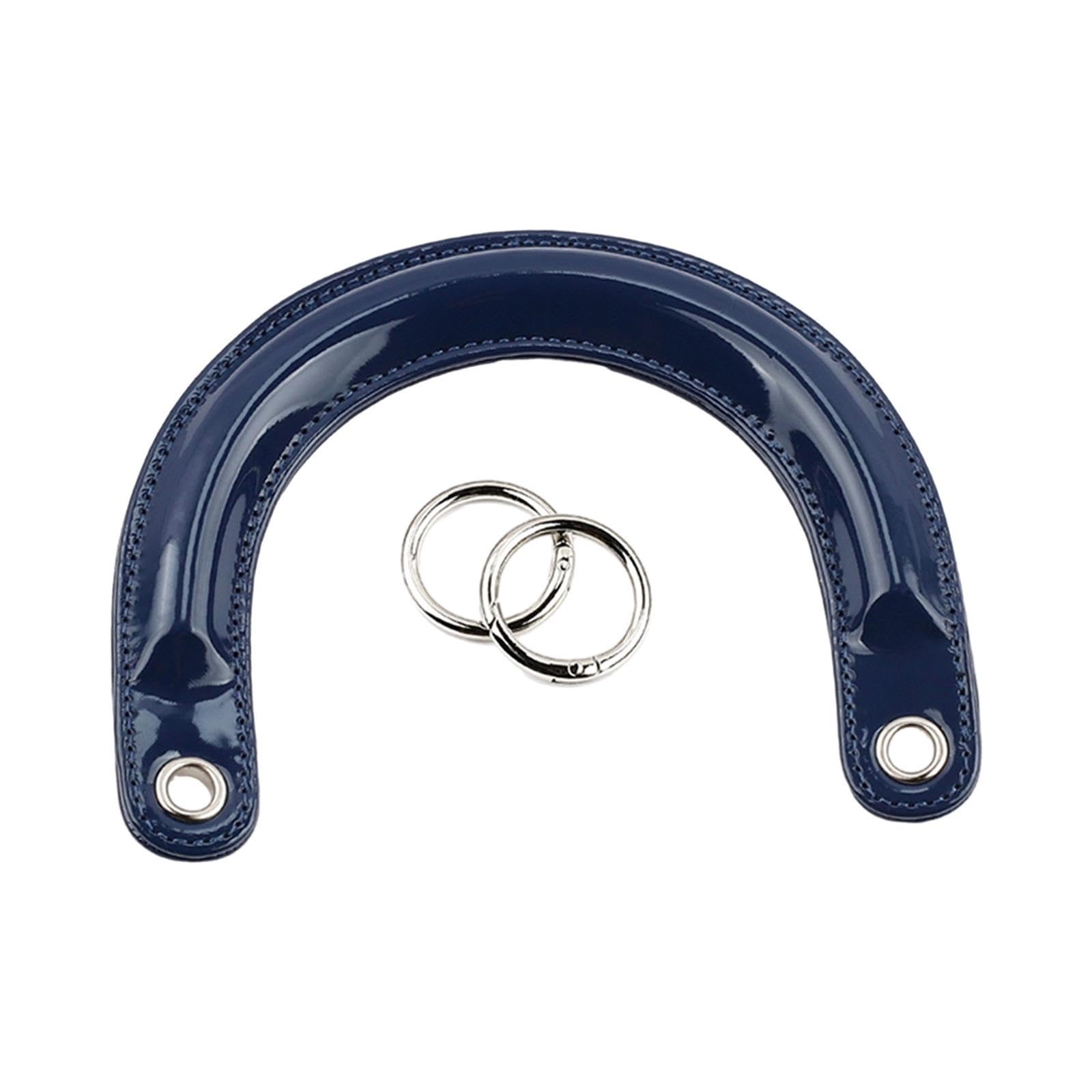 PU Leather Handles D Shaped Handle Replacement for Wallet Shoulder Bags Tote Blue Silver Buckle-image-46