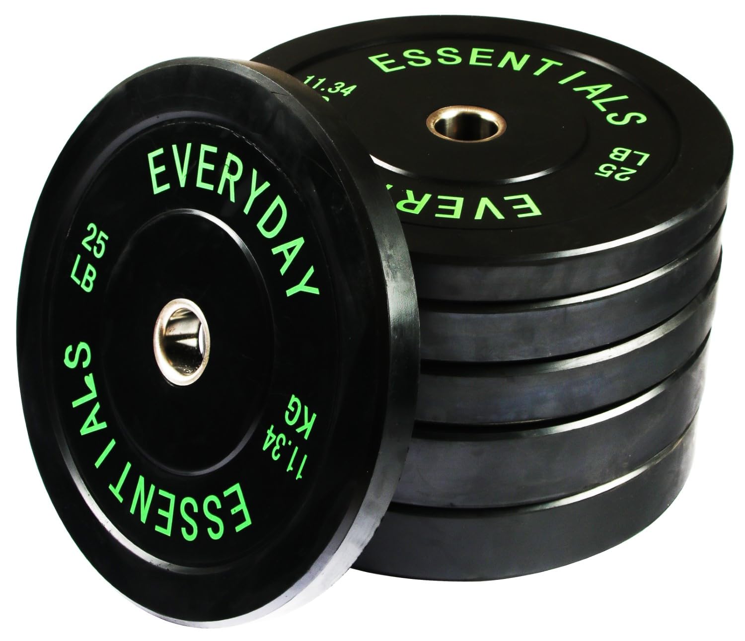 Photo 1 of Signature Fitness 2" Olympic Bumper Plate Weight Plates with Steel Hub, Pairs, 2 plates total weight 50lbs