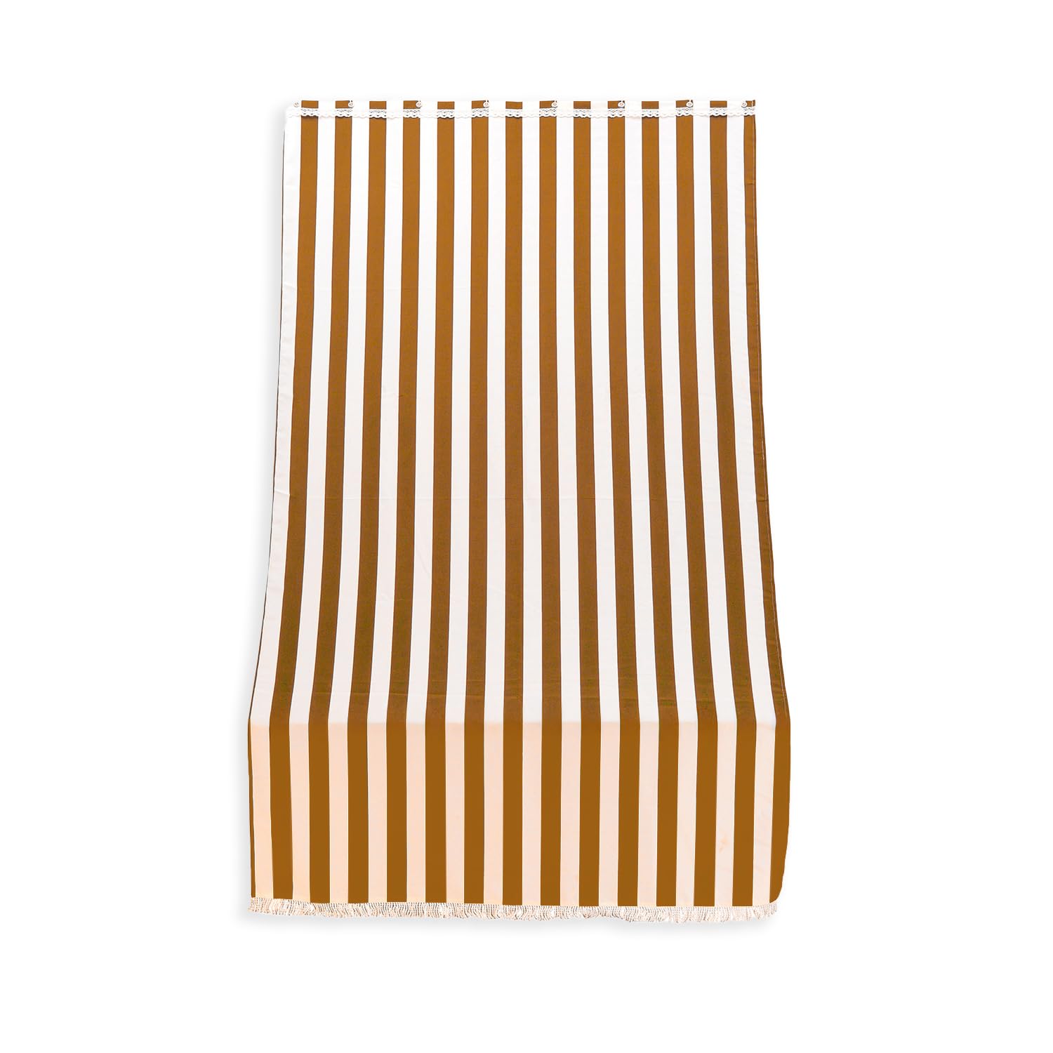 Wintem Tenda da Sole per Esterno Righe Marroni con Anelli h 300x140 cm -Tende da Sole per Esterni Rimovibili in Poliestere - Tendone Balcone Esterno Parasole per Giardino e Gazebo