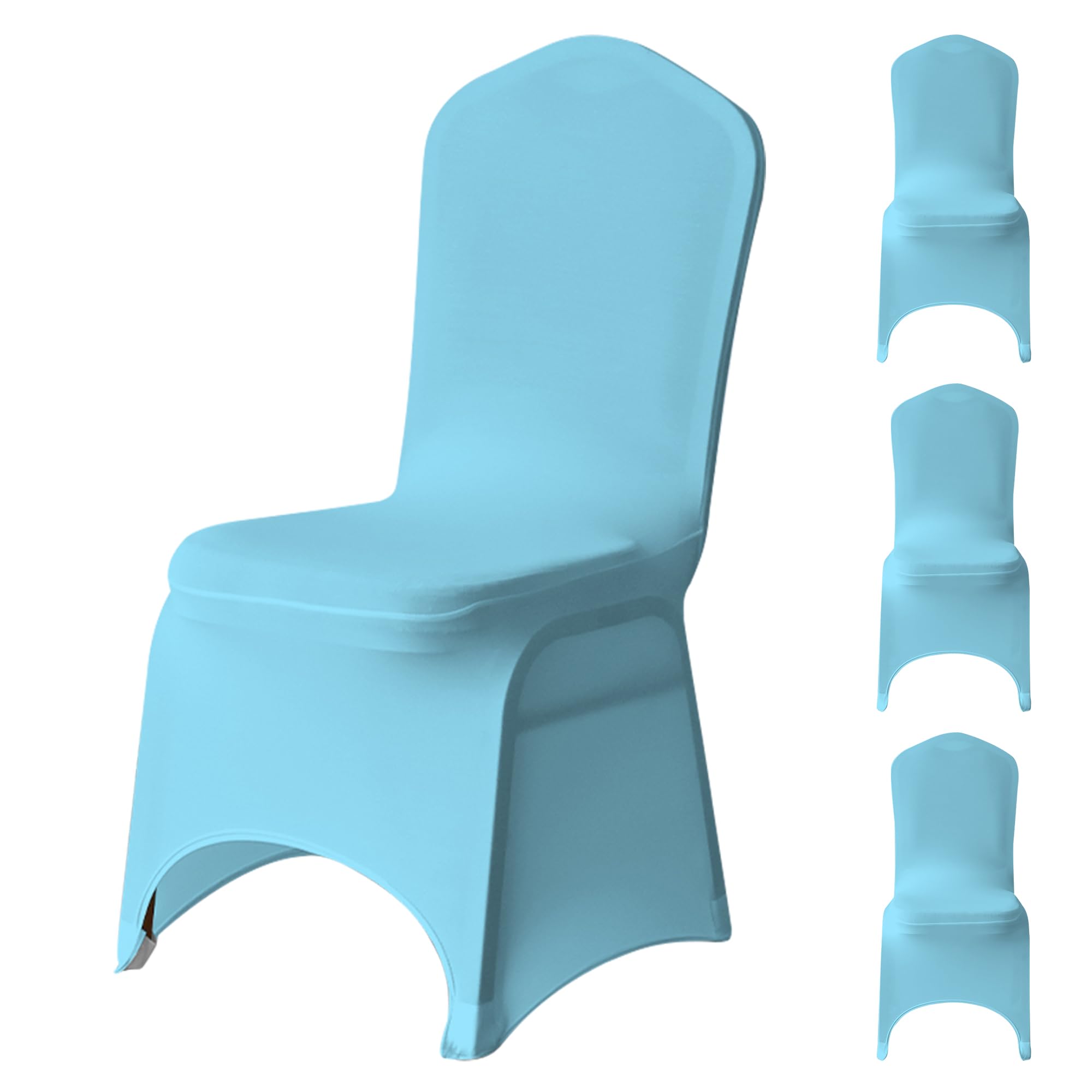 WedDecor Universal Wedding Chair Covers, 4Pcs Baby Blue Spandex Stretch Dining Chair Slipcovers, Washable Banquet Chair Covers for Parties, Events & Celebrations — image 1