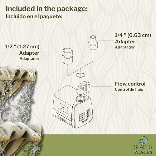 Miniatura 2 de Beckett Corporation Bomba sumergible para estanques de 160 GPH - Bomba para estanques de interiorexterior, fuentes, jardines acuáticos, acuarios y