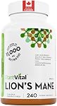 PlantVital Lions Mane - Made in Canada - Max Potency 11,000mg (10:1 Extract) - Organic Lion’s Mane Mushroom Supplements with 40% Polysaccharides - Supports Immune Health and Antioxidants -120 Capsules
