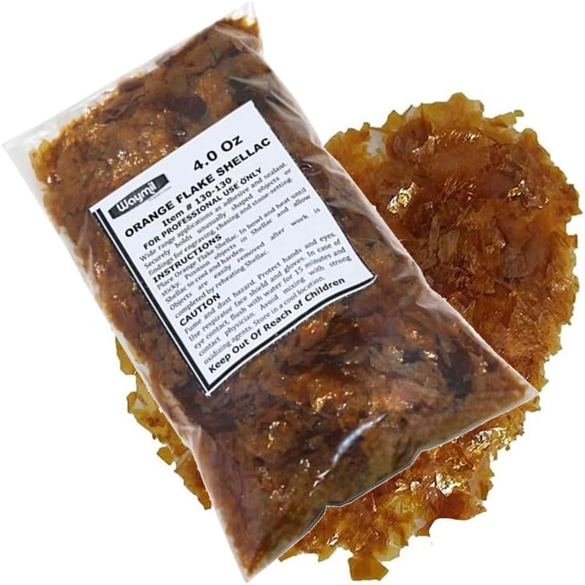 Orange Flake Shellac 4 Oz