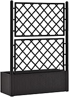 Vista 5 de Cama elevada de jardín con enrejado y sistema de riego automático, antracita, cama de jardín elevada, soporte de maceta elevado con estantes