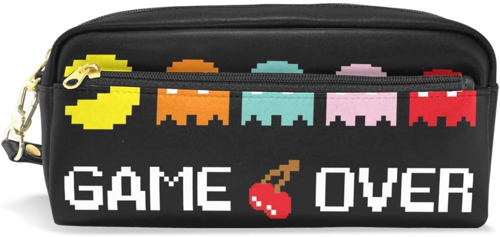 Game Over Pencil Pounch Case Pen Bag Zipper Boy Girl Teen Women College School Writing Supply