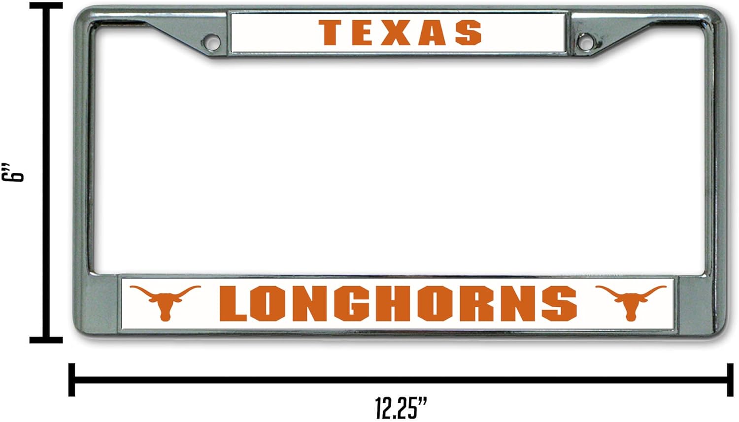 Rico Industries NCAA Premium 12" x 6" Chrome Frame with Plastic Inserts - Car/Truck/SUV Automobile Accessory