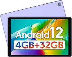 BAKEN Tablet de 10 polegadas, tablets Android 12, 4 (2+2) GB de RAM, 32 GB de ROM, tela sensível ao toque HD 1280 x 800 IPS, processador Quad Core, GMS, WiFi 6, bateria de 6000 mAh, tablet PC, câmera