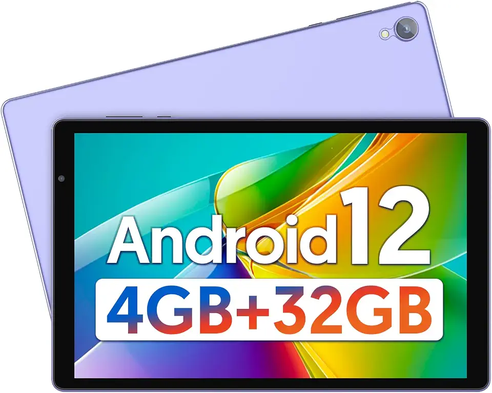 BAKEN Tablet de 10 polegadas, tablets Android 12, 4 (2+2) GB de RAM, 32 GB de ROM, tela sensível ao toque HD 1280 x 800 IPS, processador Quad Core, GMS, WiFi 6, bateria de 6000 mAh, tablet PC, câmera
