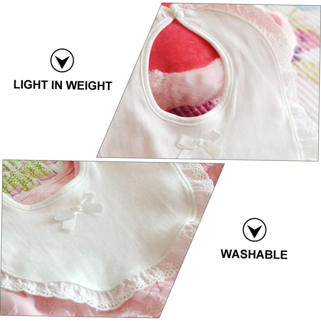 Toyvian 6 Pcs Baby Bib Kids Weaning Bib Baby Drool s Infant s Bandana Eating Muslin Scarf White Products Lace Pure Cotton Newborn - Image 3