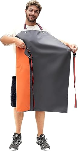 Miniatura 9 de GoldPig Thick Rubber Apron: Waterproof, Chemical Resistant, Adjustable Neck & Belt for Dishwashing, Gardening, Butchering Gris-47.2" (120cm)