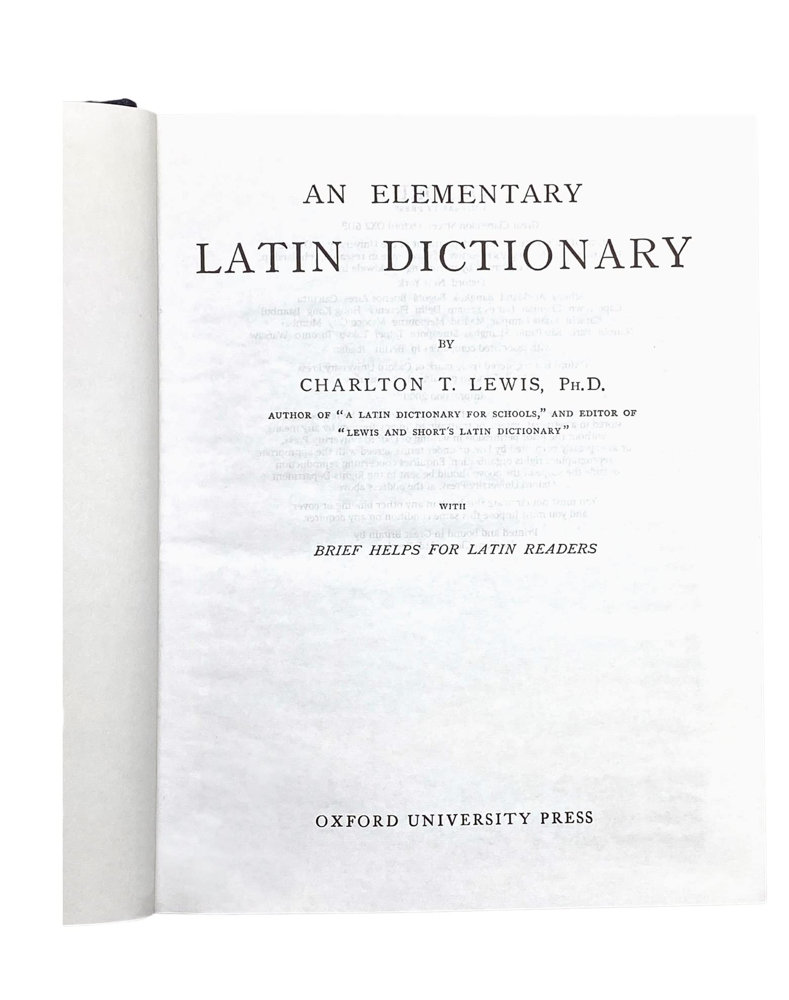 Elementary Latin Dictionary: With Brief Helps for Latin Readers