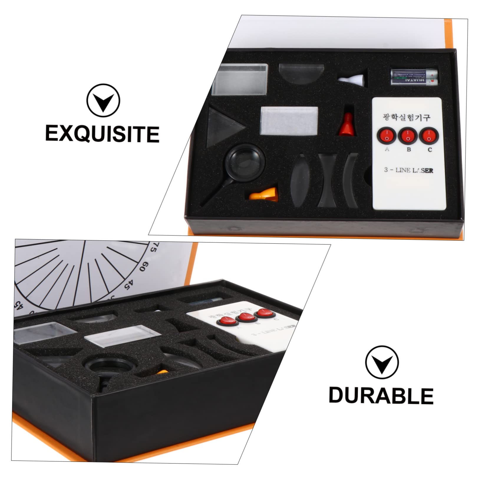 Gatuida Kit Optique Avec Lentilles Concave Et Convexe Matériel De Laboratoire Pour Expériences Physiques Outil Pédagogique Portable Plastique Et Verre Adapté Aux Étudiants Et Enseignants