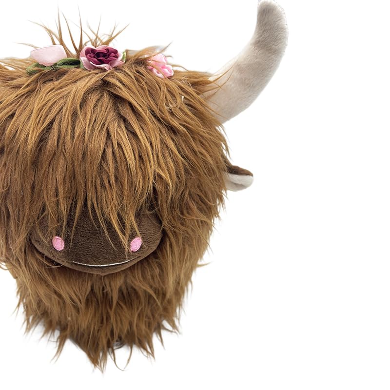 LELEBEAR Highland Cow Plush Scottish Cow Slippers, Soft Warm Animal Home Indoor Slippers3