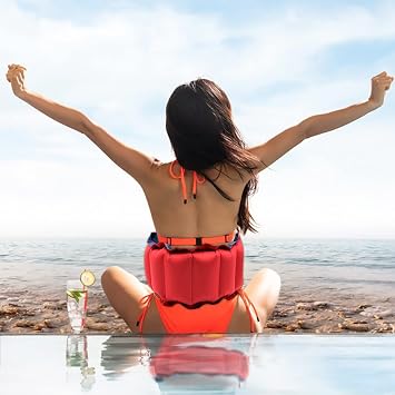 Inflatable Swim Belt, Adult Swimming Training Float Belt, Adjustable Portable Swim Safety Flotation Belt for Beginners