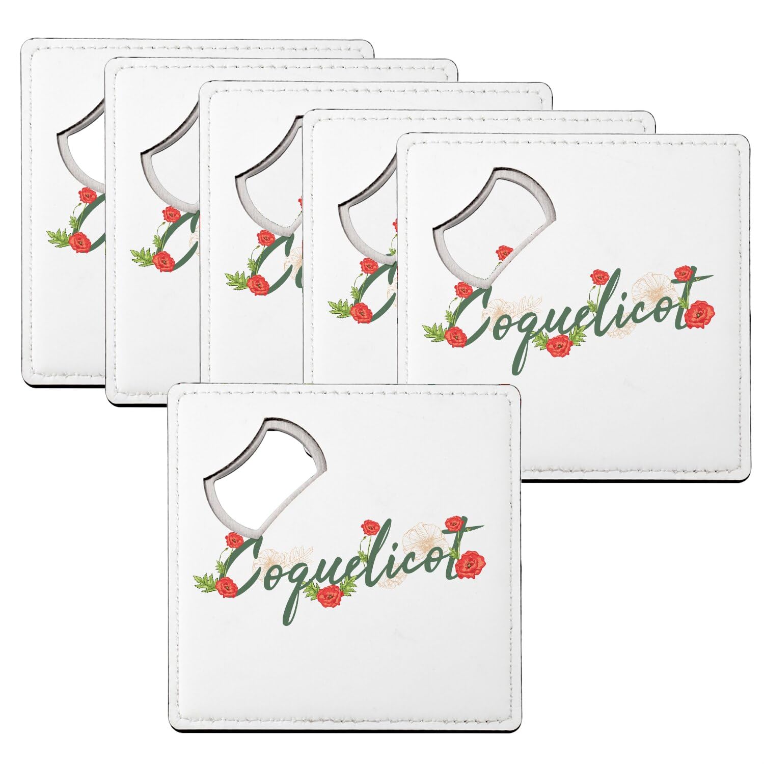 Sous verre décapsuleur pour apéritif de jardin et table romantique chic x6