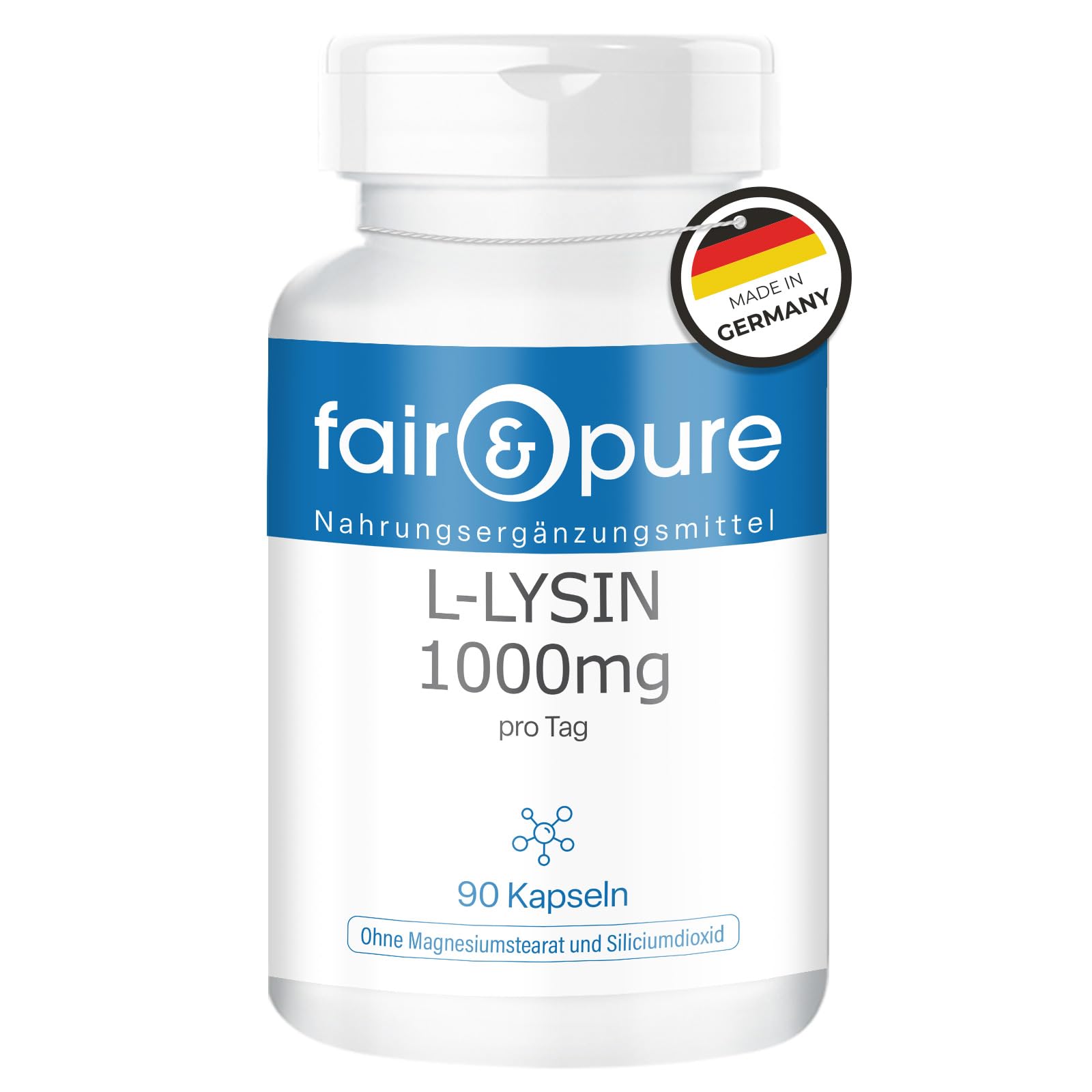 Fair & Pure® - L-Lysine 1000mg par jour - végan - 90 gélules