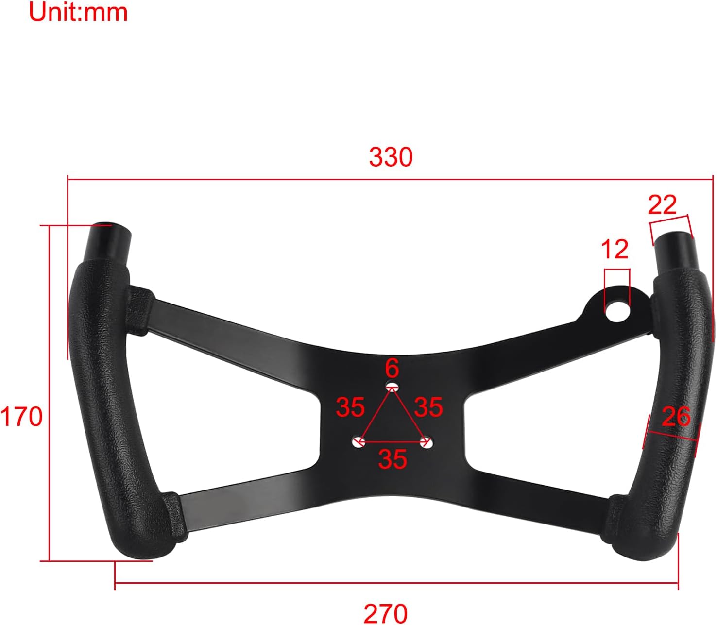 FLYPIG Butterfly H Style Steering Wheel Metal Sport Kart Racing Go Kart Cart Riding Lawn Mower Racing