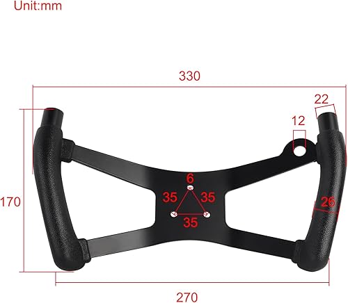 Miniatura 2 de FLYPIG - Volante deportivo de metal en H tipo mariposa para carritos Go Kart de carreras