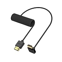 Vista 42 de Cable HDMI en espiral 8K ángulo derecho izquierdo tipo A HDMI 2.1 Cable para cámaras Sony Canon R5 Nikon Blackmagic Pocket Cinema