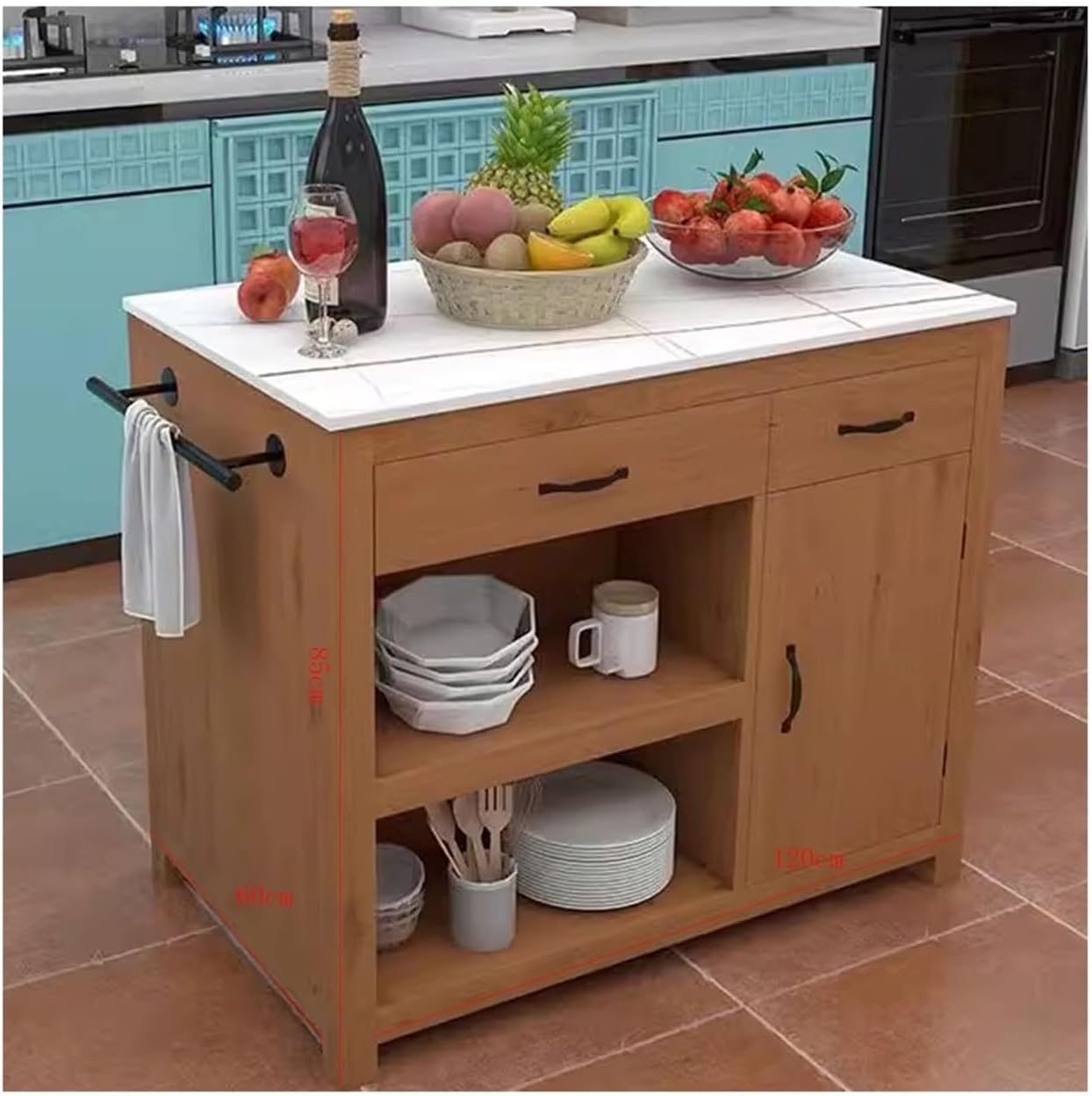 Sideboard Cabinet Cabinet Household Kitchen Island Table Dining Edge Storage Preparation and Movable Cooking Console Coffee Table