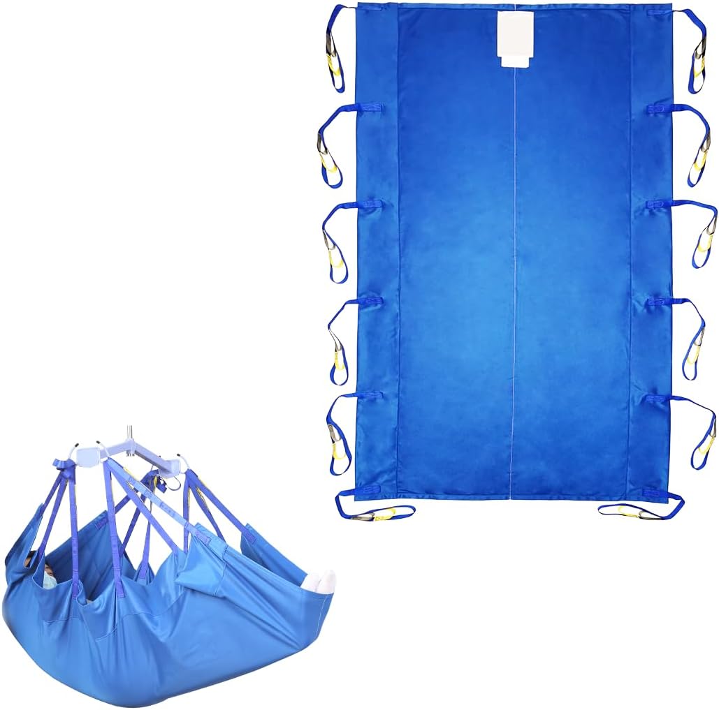 Positioning Sling for Reposition,Turn and Lift,Patient Lift Sling to Transfer Patient of Spine Cannot Bend/Bedridden (Blue)