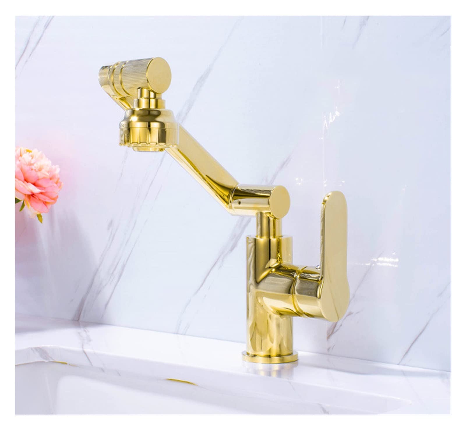 Robinet d'évier rotatif or contre les éclaboussures de lavabo