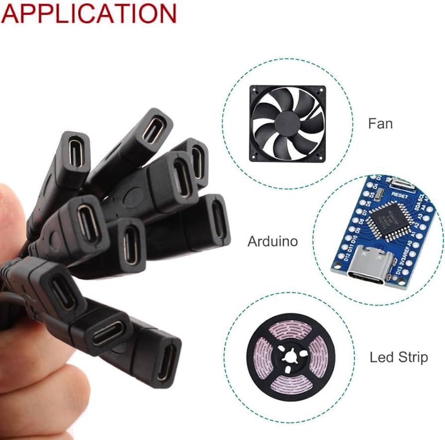 RUNCCI-YUN 10Pcs Connettore femmina USB Type-C,28AWG 5V 3A femmina USB Cavo nudo a 4 pin,connettore usb a saldare,Cavo di prolunga USB Type-C,cavo Pigtail USBper Riparazione sostitutiva fai-da-te