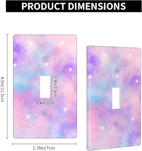 Miniatura 2 de Placa de pared para cubierta de interruptor de luz brillante morada, cubierta de interruptor de luz de palanca individual, 1 placa de interruptor de