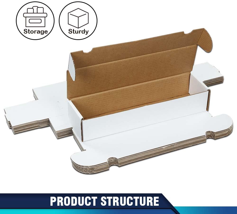 PIT66 10 Storage Boxes LOT 800 Count Ct Sports Cards Trading White Max Pro Shipping Corrugated Paper Box