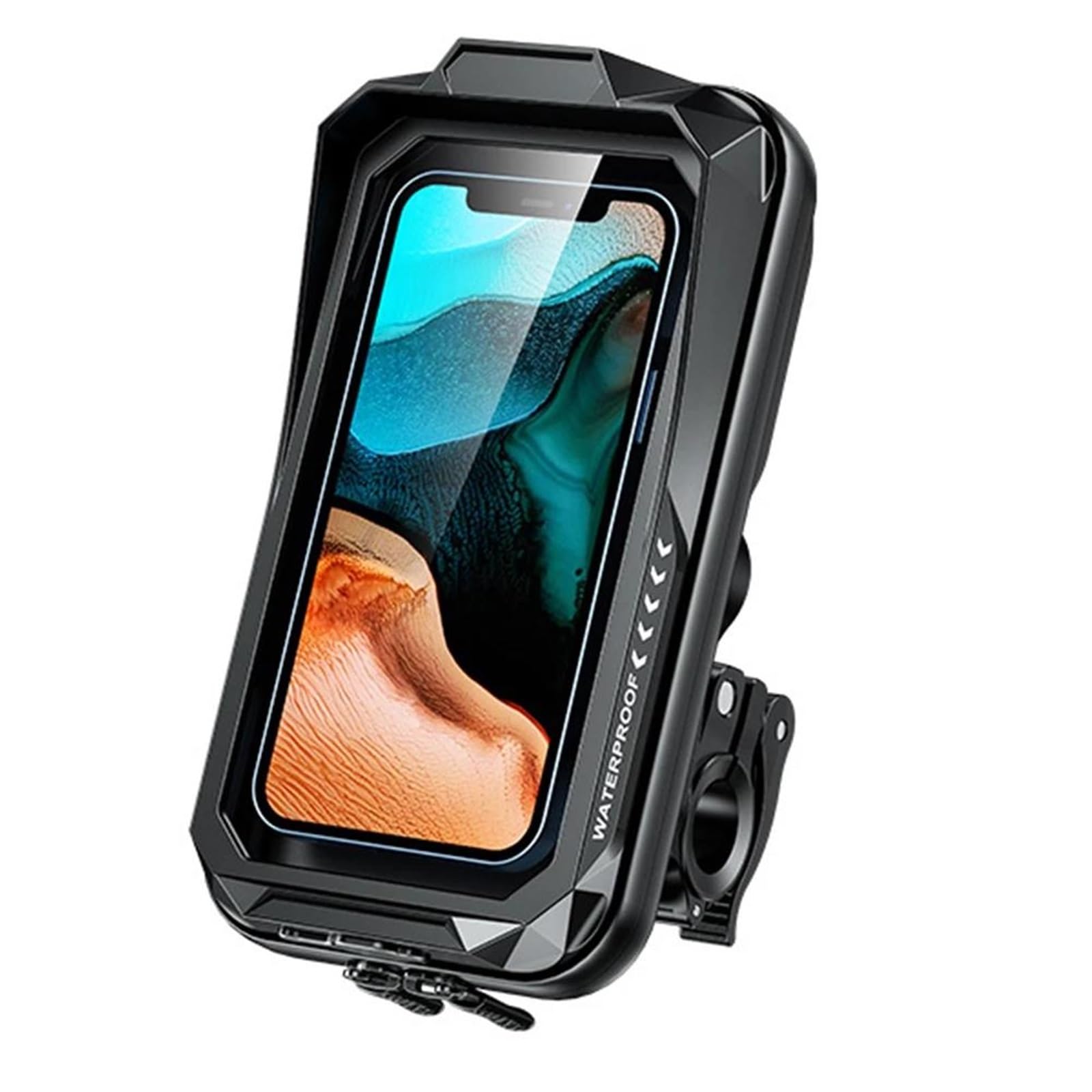Soporte De Teléfono Moto Impermeable Porta Bicicleta 360° Universal Bolsa Anti-Temblor Pantalla Táctil Visera para 4.7"-7.0"(Fast Release Version)