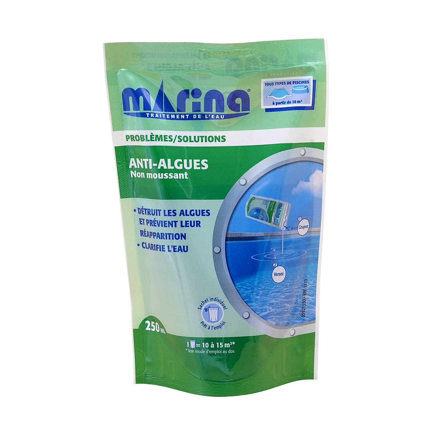 Marina - Sachet unidose SOS Anti-algues choc pour 10 à 15 m³