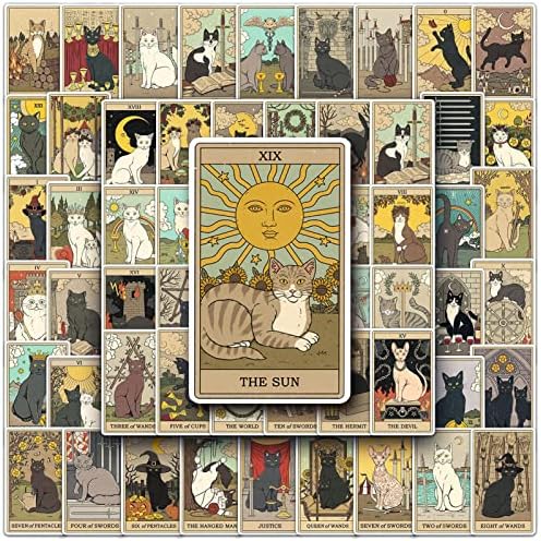 62Pcs Tarot Stickers for Girls Kids Teens, Bilibunny Cute Vinyl Waterproof Anime Sticker Decals Accessories for Water Bottles Phone Pad Laptop Skateboard Luggage Car Bumper Scrapbook Guitar Cup Gift