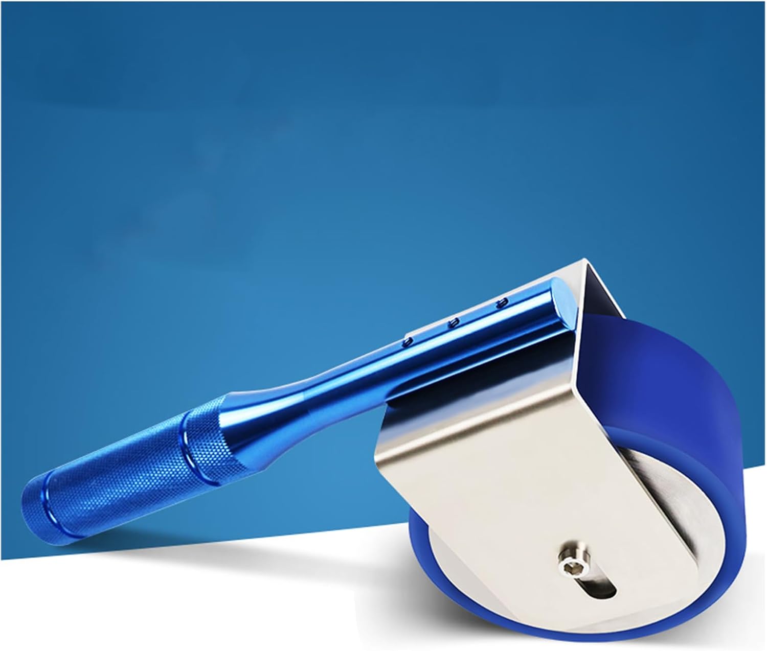 Handheld Tape Roller Tool, Heavy Duty Stainless Steel Reinforced Handle with PU Rubber Wheel, Adhesive Test for Flooring Wallpaper Carpet Application