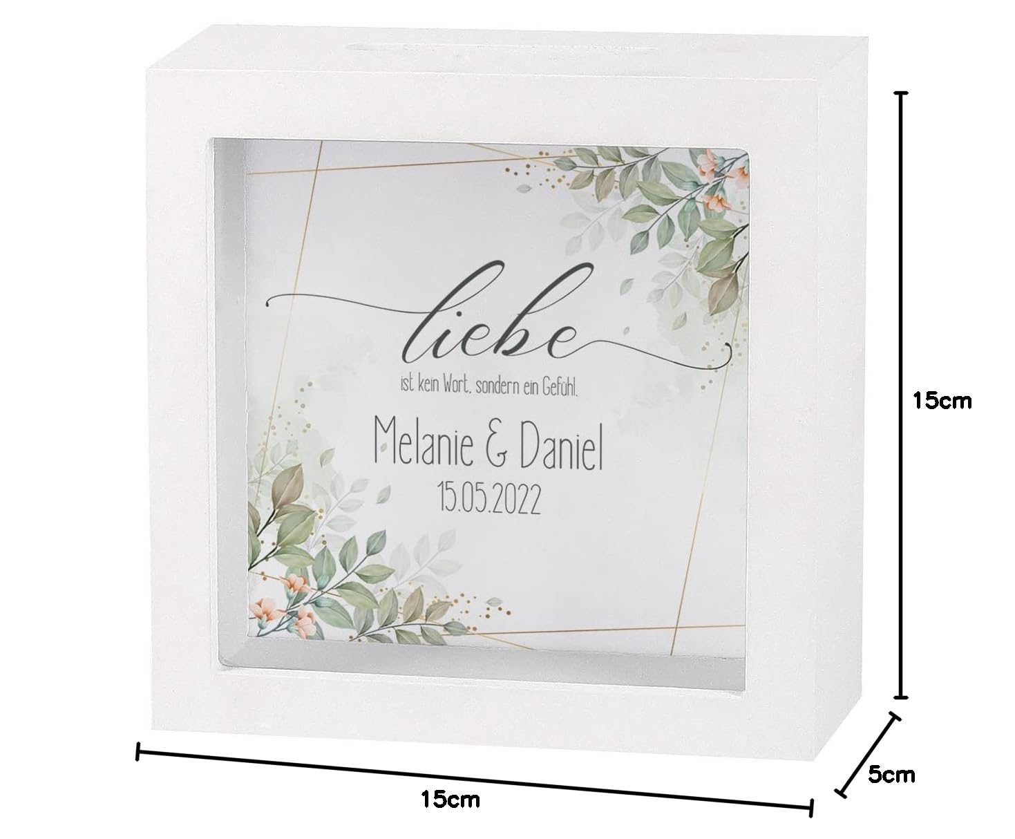 Herz & Heim® Personalisierter Geldgeschenk-Rahmen 30x40 Cm – Mit Ausgestanztem Motiv »Weltenbummler«