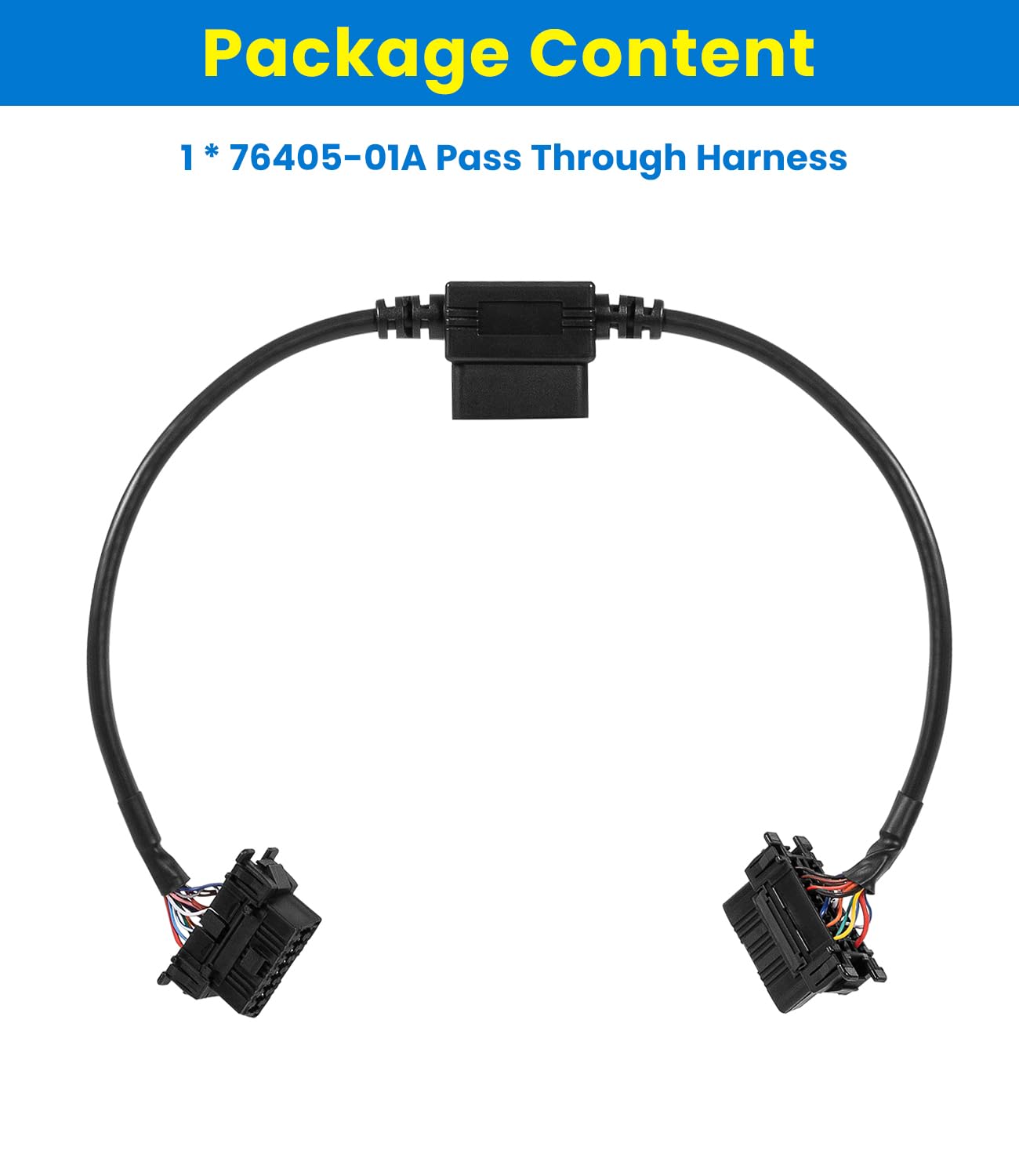 76405-01A Pass Through Harness, Plug-N-Play OBD-II Wiring Harness for Electric Retractable Running Boards - Fits 2013-2020 Ram 1500 2500 3500 & 2008-2017 Toyota Sequoia - Side Step Connector
