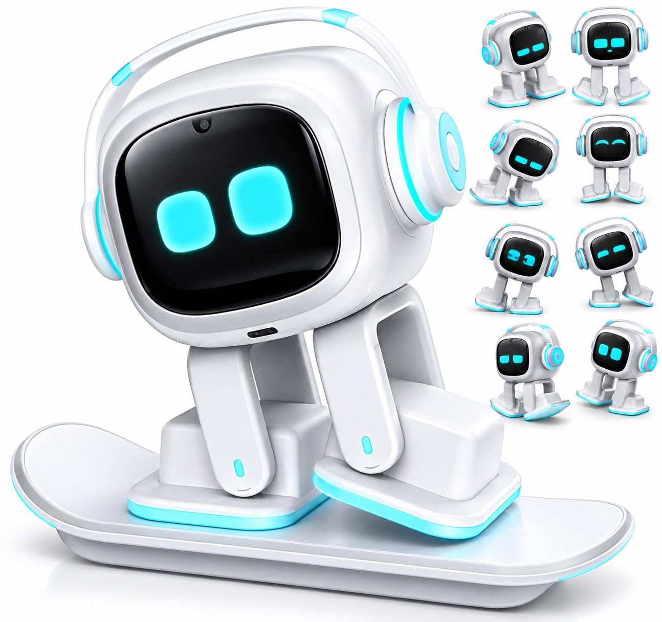 Inteligentny Robot Biurkowy AI i Interaktywne Zwierzątko Domowe White