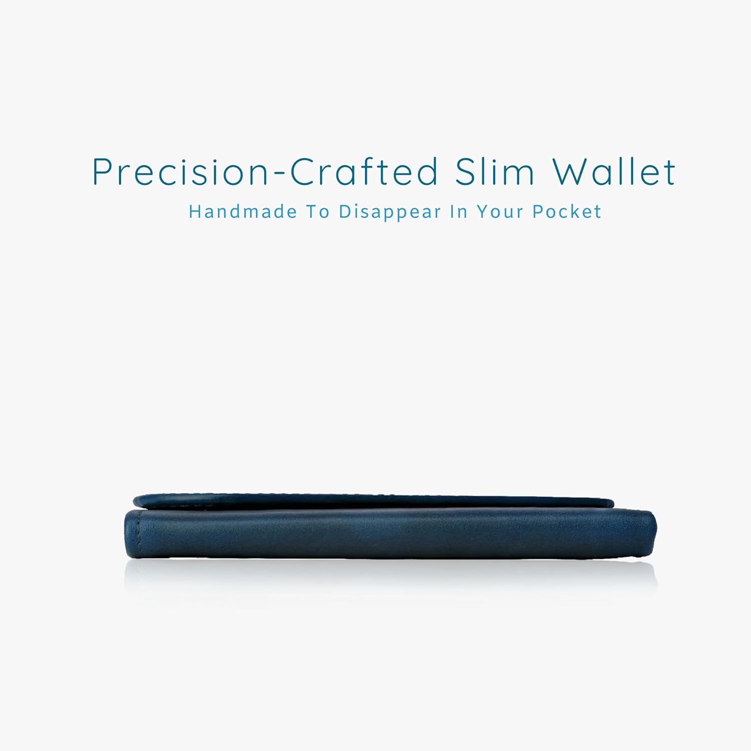 Slim Wallets for men | handmade Modern Minimalist front Pocket wallets | 6-12 Cards Geniune leather rfid wallet for men | Gift wallets with magnatic closure (Premium, Dark Blue) - Image 4