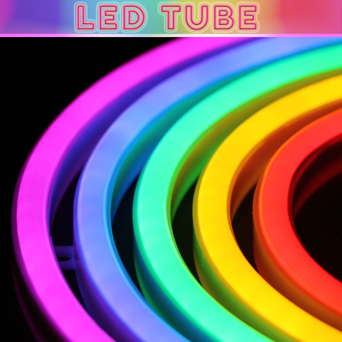 XIYUNTE Neon Rainbow Light, Led Rainbow Neon Light for Wall Decor, USB or Battery Powered Rainbow Neon Sign for Bedroom, Cute Colorful Rainbow Led Sign for Girls Room, Dorm, Party, Wedding
