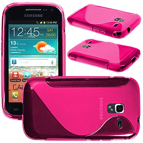 ebestStar - Coque Compatible avec Samsung Ace 2 Galaxy i8160, S7560M Etui Housse Silicone Gel TPU Souple Motif S-Line, Rose [Appareil: 118.3 x 62.2 x 10.5mm,...