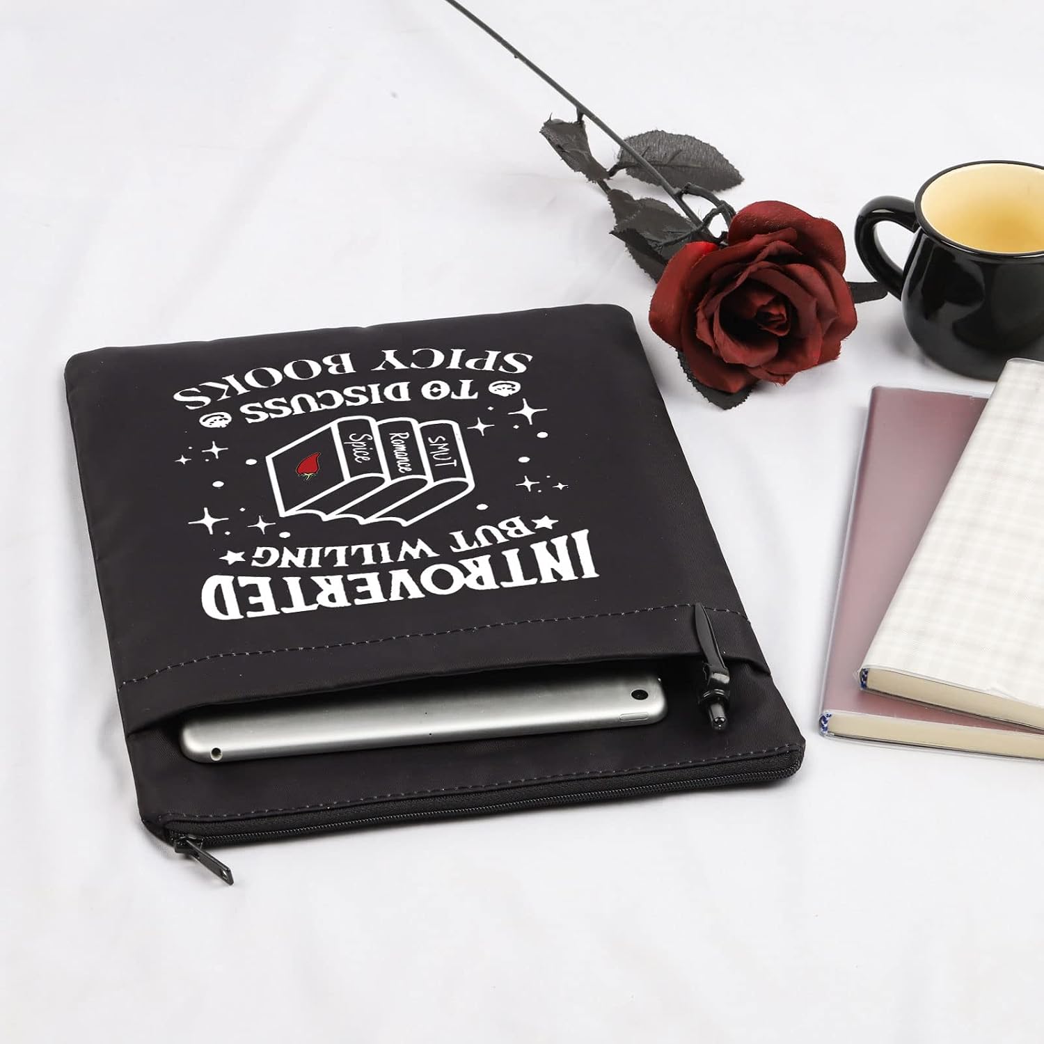 MEIKIUP Smut Book Lover Gift Spicy Book Lover Book Sleeve with Zipper Smut Reader Book Pouch Dark Romance Reader Book Cover (Spicy Books BS) image 2