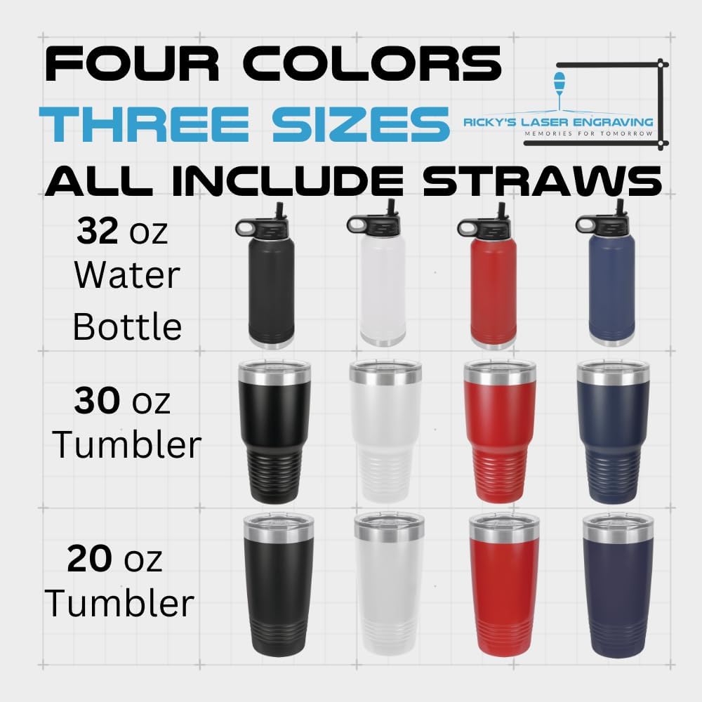 Custom United States Coast Guard Travel Cup-Mug for Men & Women, Polar Camel Navy Blue 30 oz. Vacuum Insulated Stainless Steel Tumbler with Clear Lid, Stainless Steel Straw, and Straw Cleaner