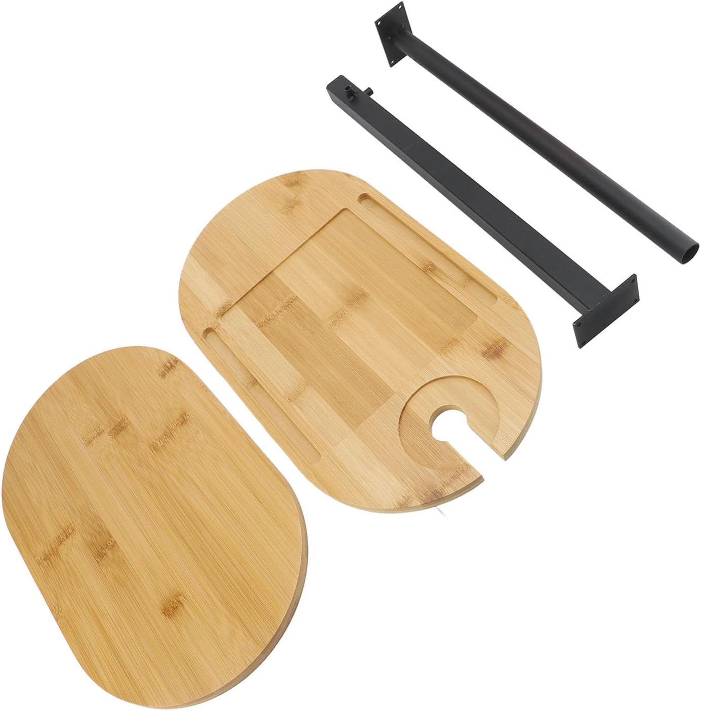 Compact Size Bath Table Tray Tub Shelf for Luxury Bath with Phone Holder Towel Candle Snack Soap, Creative Bathtub Side Tray Her or Him, Wood Bathtub Shelf