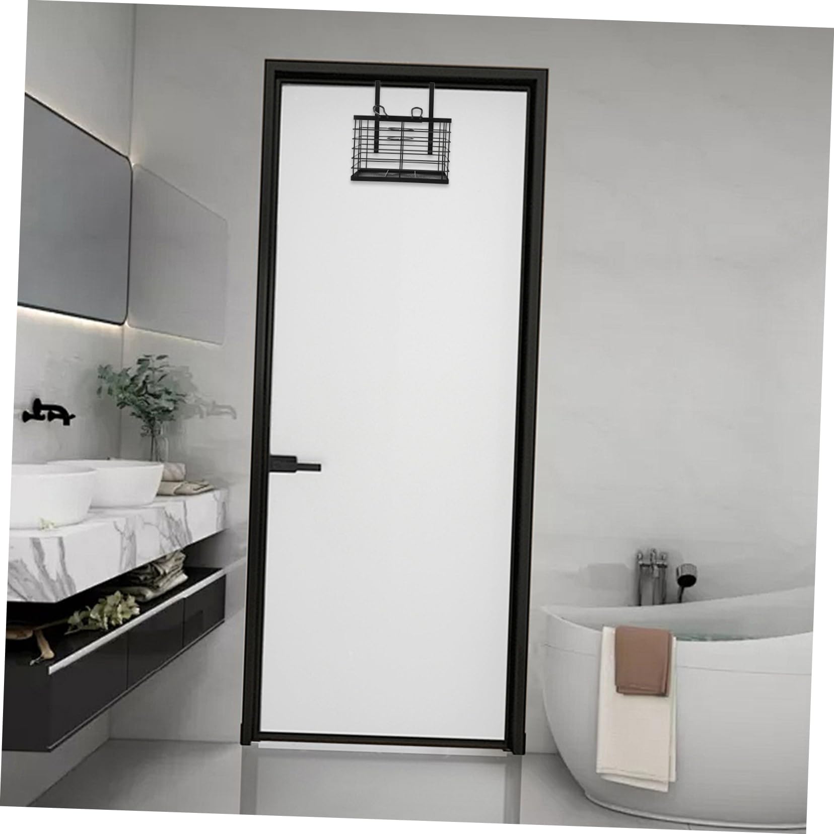 SOLUSTRE Hair Dryer Holder for Home Easy to Install Self-Adhesive Door Rear Rack Hair Tool Storage Space Saver