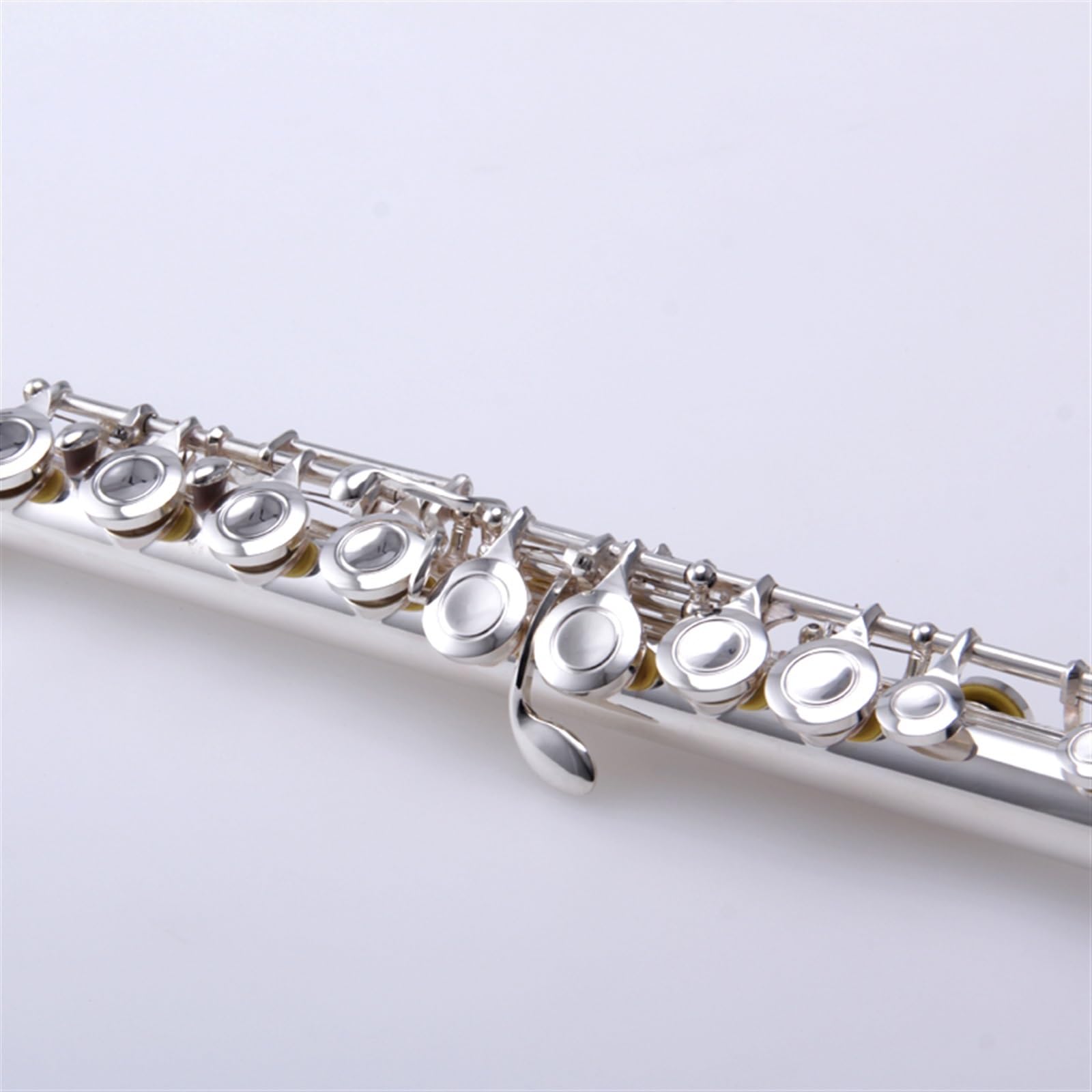 Classic Flûte Traversière Flûte Courbée À 16 Trous Fermés Clé C Flûte Plaquée Argent En Cuivre Blanc Avec Clé E