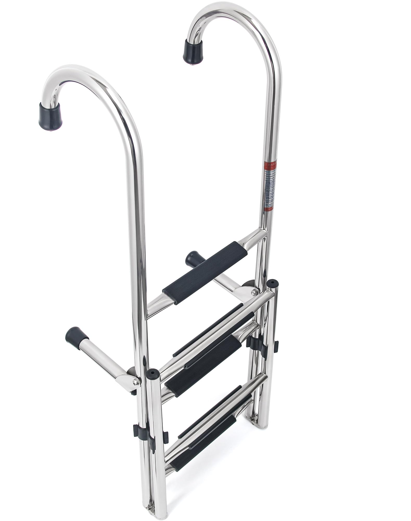 Escalera plegable de acero inoxidable de 5 escalones, escalera de barco resistente con escalones antideslizantes para pontón, muelle, piscina y RV