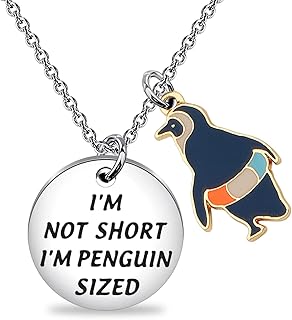 Funny Penguin Gift Penguin Lover Gift I'm Not Short I'm Penguin Sized Penguin Pendant Necklace For Penguin Fans Animal Lover Gift
