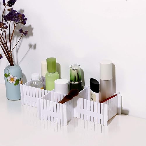 Miniatura 5 de KINJOEK 48 organizadores divisores de cajones de bricolaje, separadores de cajones de escritorio de plástico ajustables para organizar cajones de